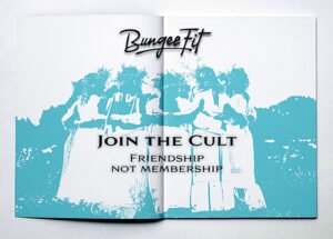 Bungee Fit Friendship Not Membership Magazine Mockup