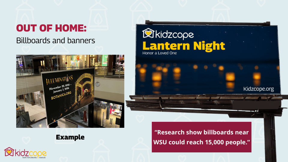 Kidzcope's Water Lantern Night billboard mockup.
