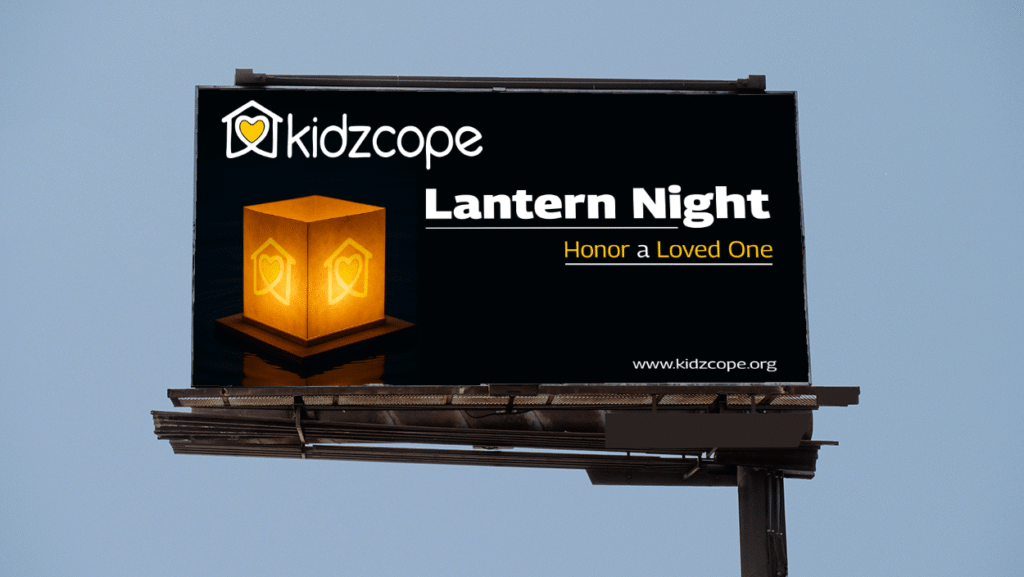 Kidzcope Water Lantern Night billboard mockup. 